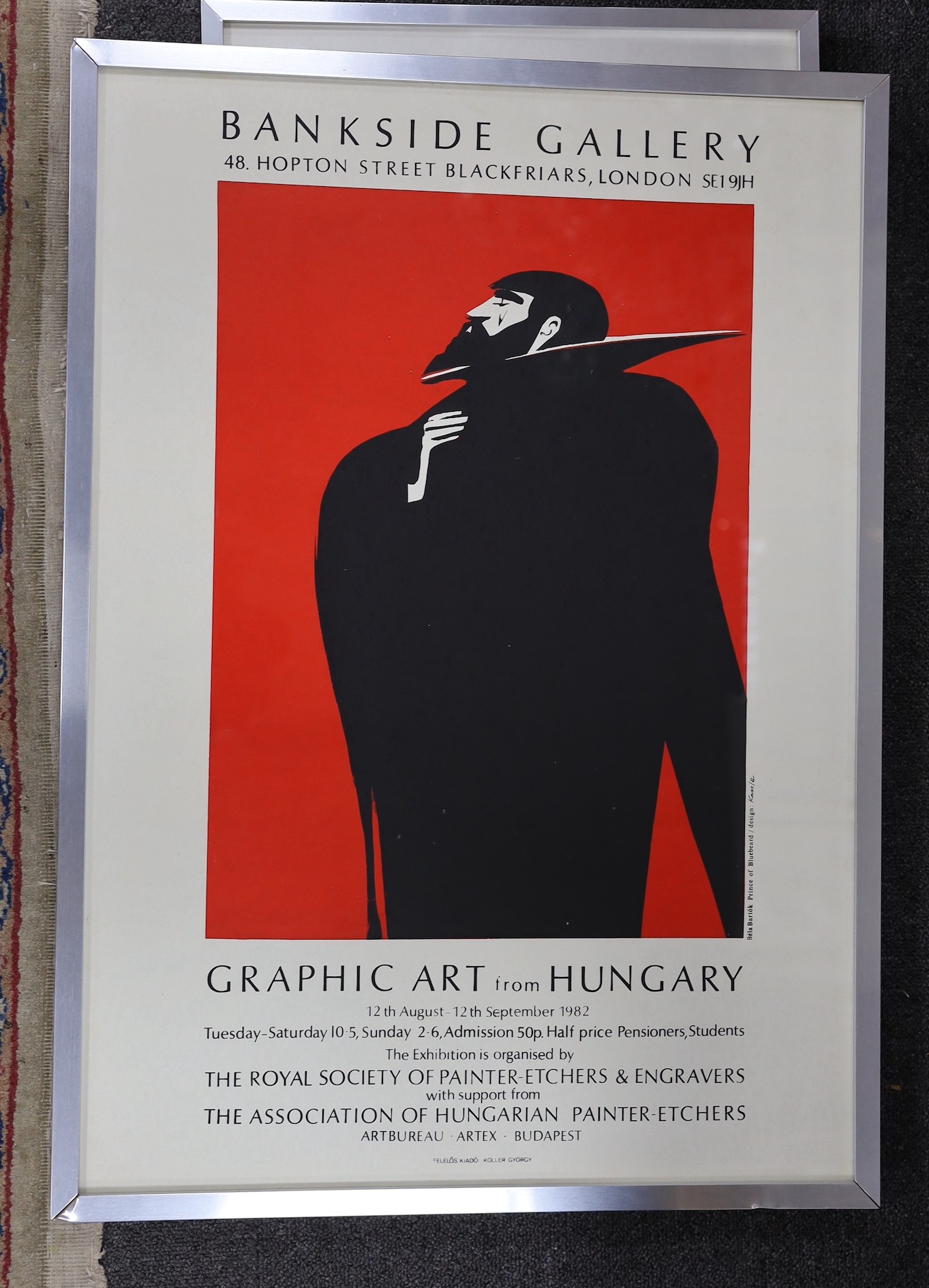 János Kass (Hungarian, 1927-2010), two etchings, from the series ‘Hamlet’, both signed, A/P, 36 x 28cm, together with an accompanying Bankside gallery poster ‘Graphic Art from Hungary’ 1982, (3)